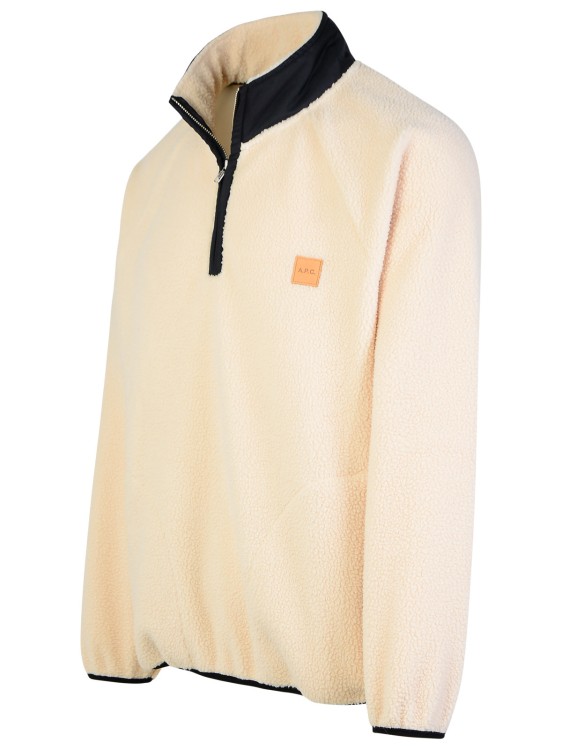 Apc Island Fleece Sweater With Contrast Detailing In Neutrals