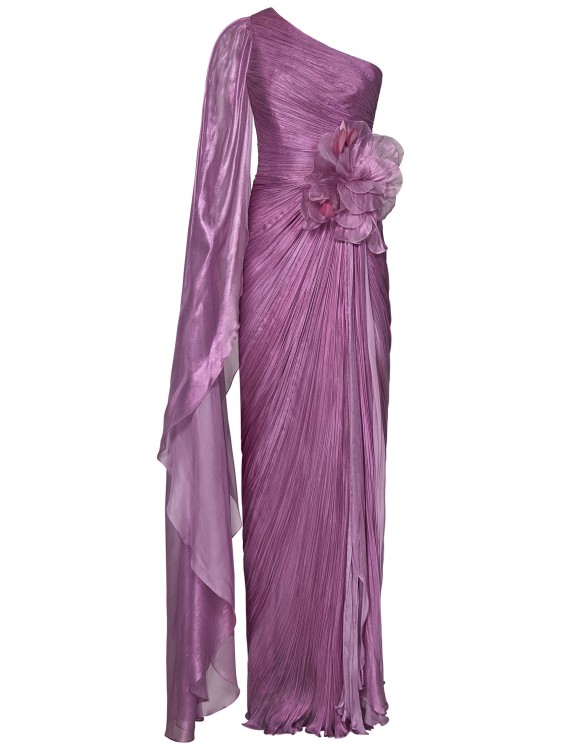 Shop Iris Serban Long Lilac One-shoulder Dress In Purple