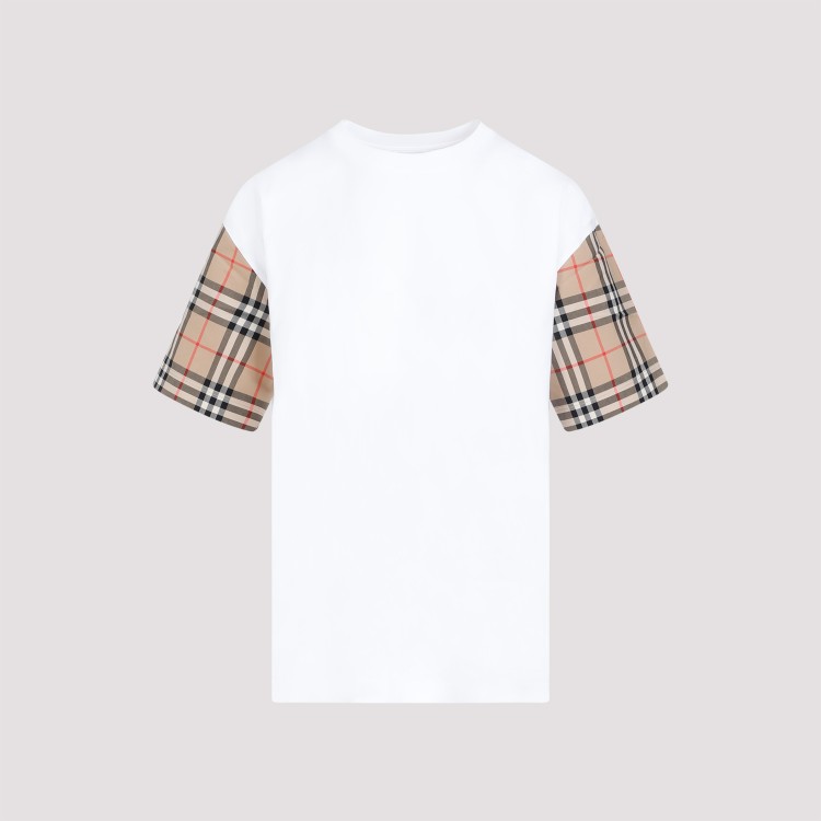 Shop Burberry White Cotton Carrick T-shirt