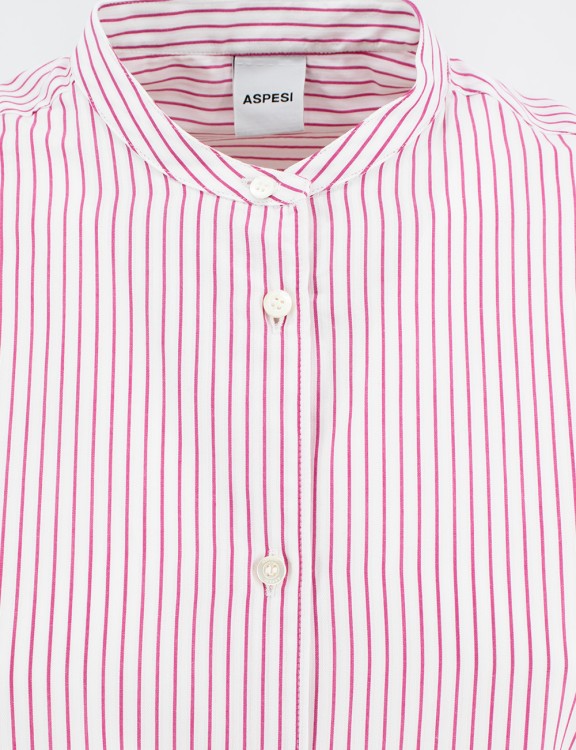 Shop Aspesi Striped Cotton Blouse In Pink