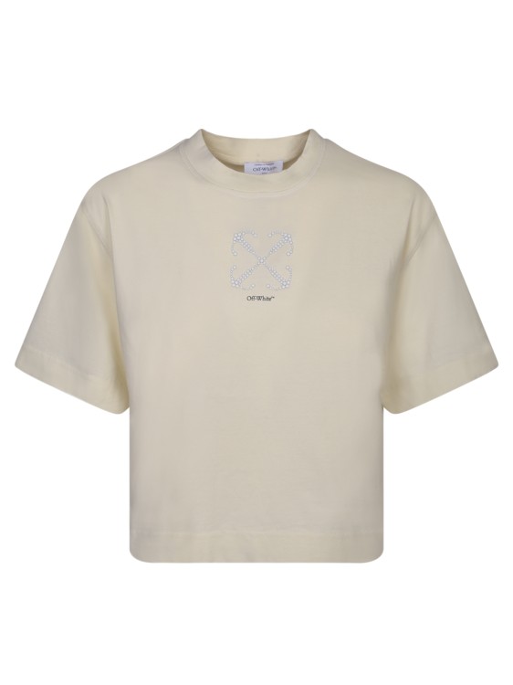 Off-white Beige Cotton T-shirt In Neutrals