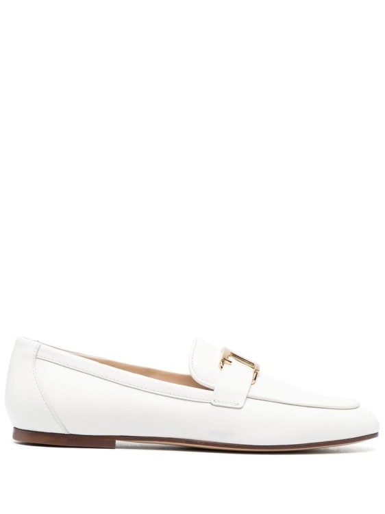 Tod's T Timeless Leather Loafers In White