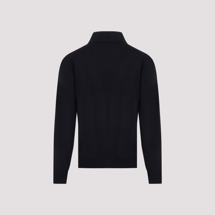 Shop Bottega Veneta Long Sleeves Polo In Blue