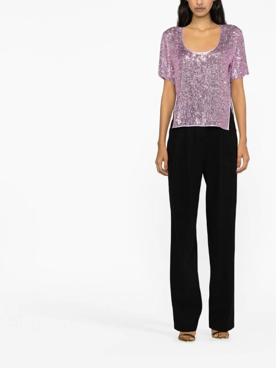 Shop Tom Ford Pink All Over Sequins T-shirt In Purple