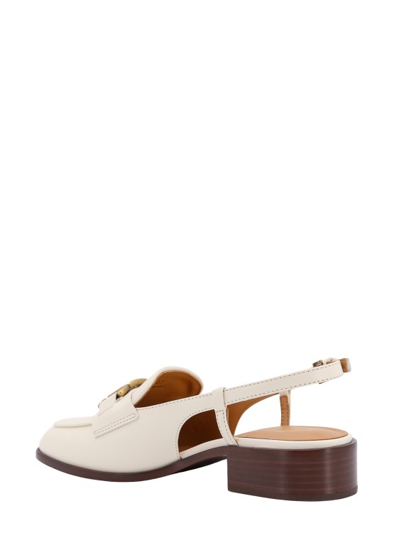 Shop Tod's Leather Loafer With Frontal Chain In Neutrals