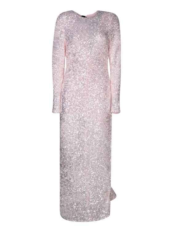 Ganni Powder Pink Sequin Maxi Dress