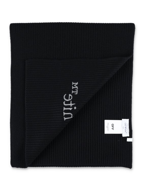 Shop Off-white Bookish Knit Scarf In Black