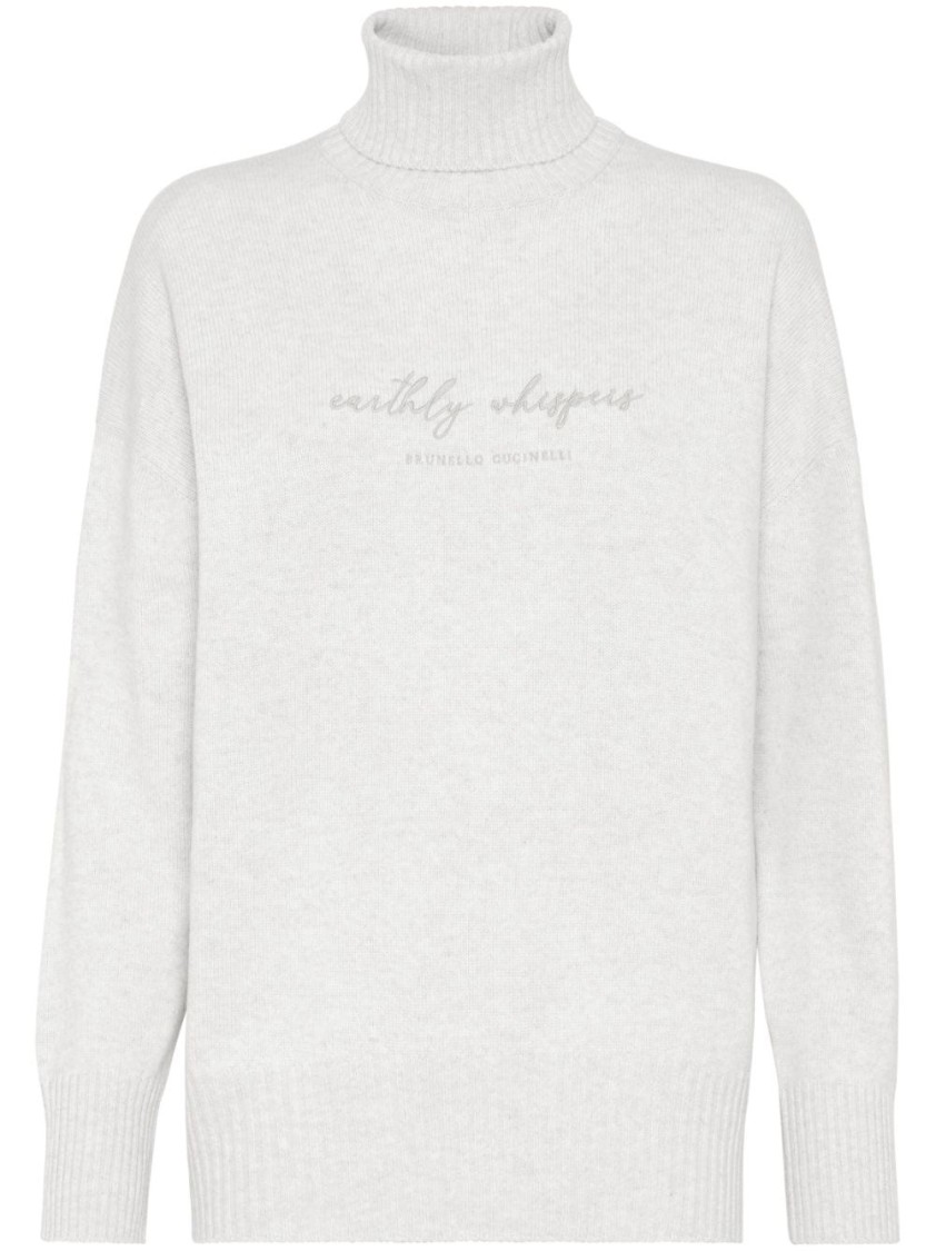 Brunello Cucinelli Wool-blend Turtleneck In White