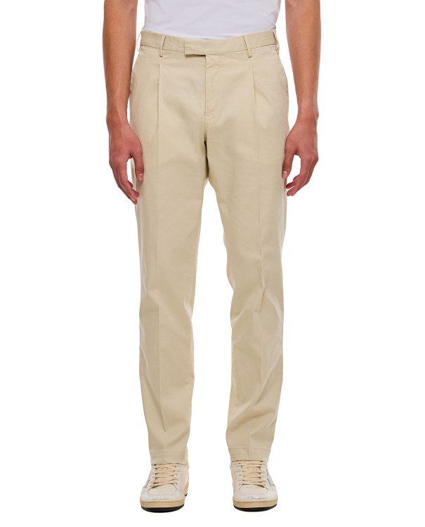 Shop Pt01 Cotton Trousers In Neutrals