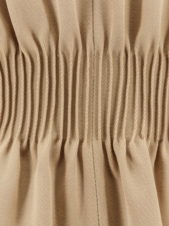 Shop Chloé Virgin Wool Blazer With Pleated Detail In Brown