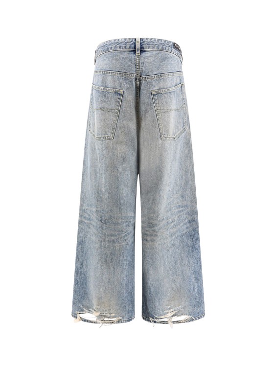 Shop Balenciaga Baggy Jeans With Adjustable Drwastring In Blue