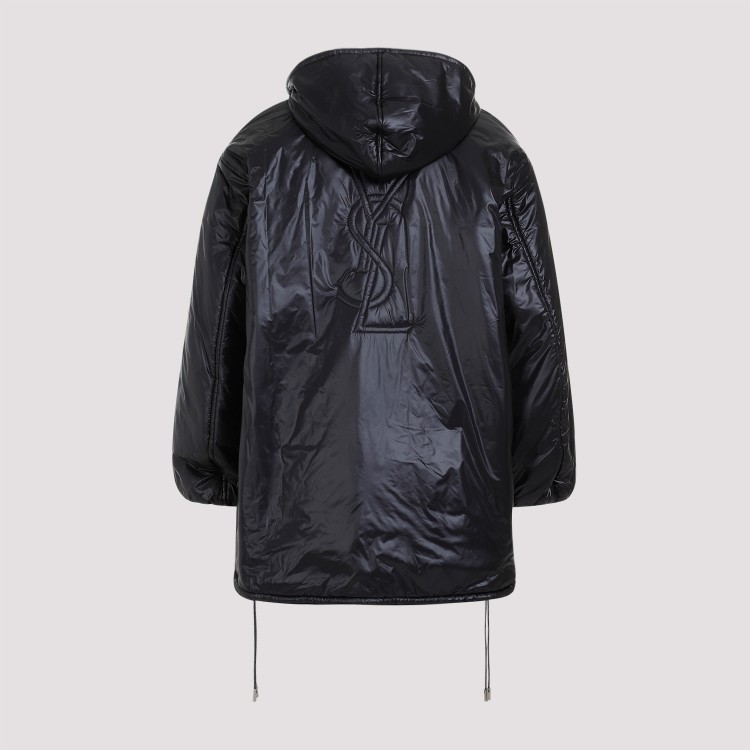 Saint Laurent Cassandre Oversized Hooded Coat In Black
