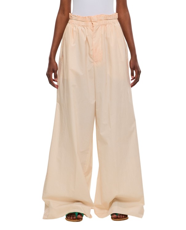 Shop Quira Oversized Cotton Trousers In Neutrals