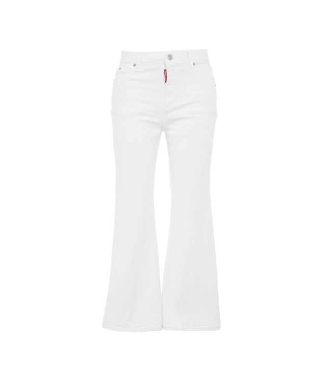 Dsquared2 'wide Leg Cropped' Jeans In White