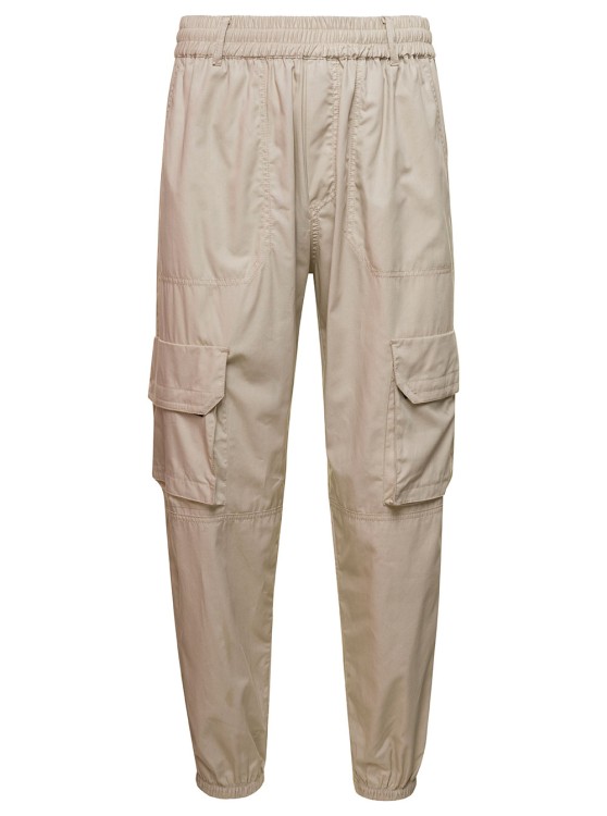 Shop 44 Label Group Propagator' Beige Cargo Pants With Elasticated Waist In Cotton In Neutrals