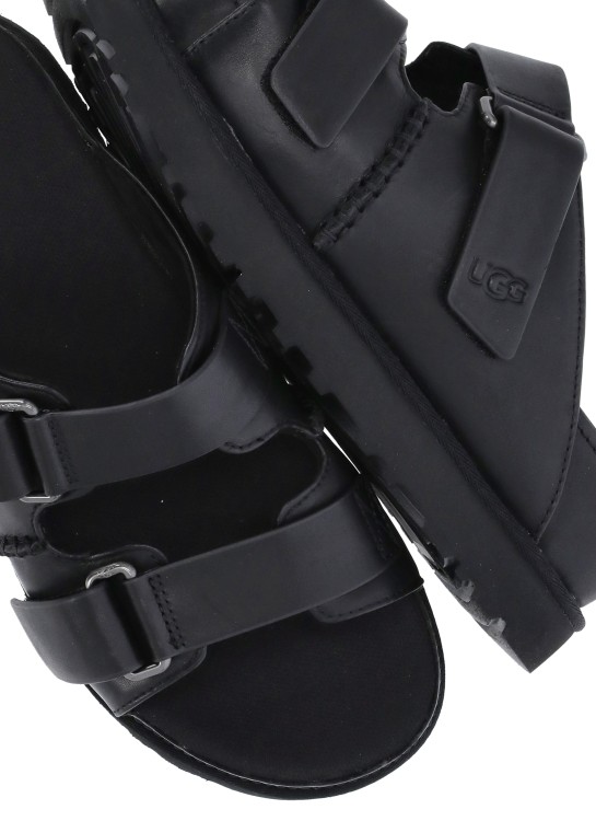 Shop Ugg Black Smooth Leather Sandals
