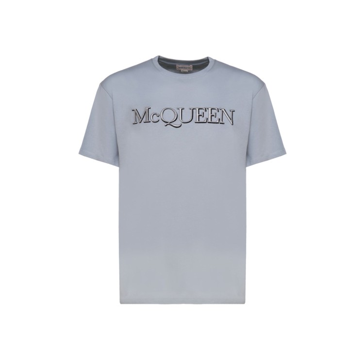 Alexander Mcqueen Grey Logo T-shirt In White