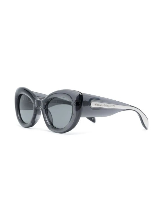 Shop Alexander Mcqueen Gray The Curve Cat-eye Sunglasses In Black