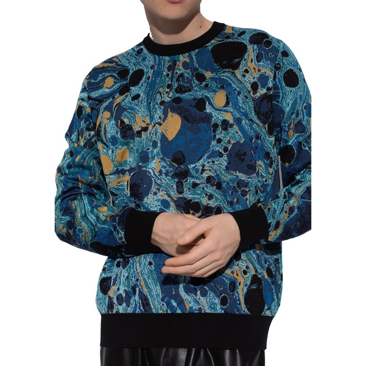Shop Dolce & Gabbana Patterned Sweater In Blue