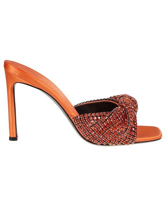 Sergio Rossi X Evangelie Smyrniotaki 105mm Crystal-embellished Sandals In Orange