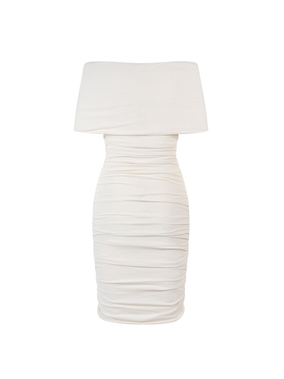 Shop Khaite Stretch Viscose Dress In White