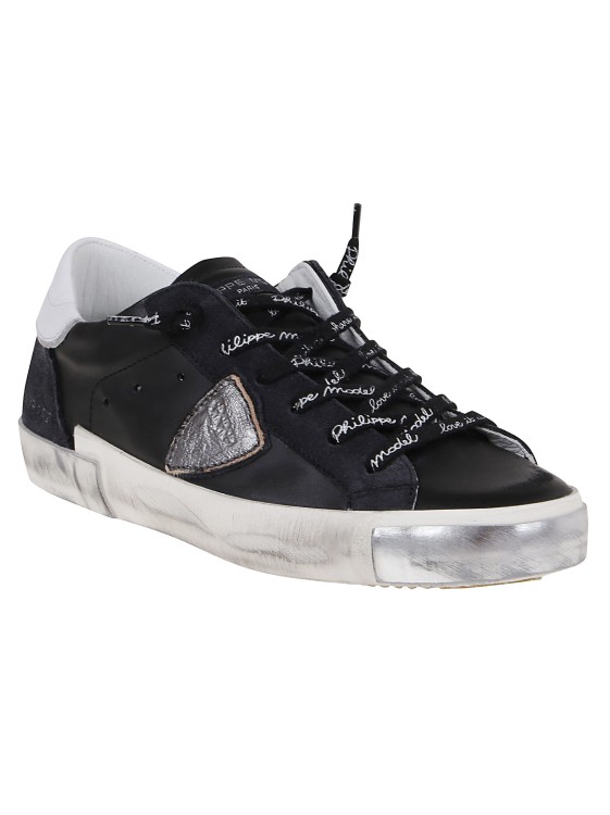 Shop Philippe Model Prsx Sneakers In Black Leather And Suede