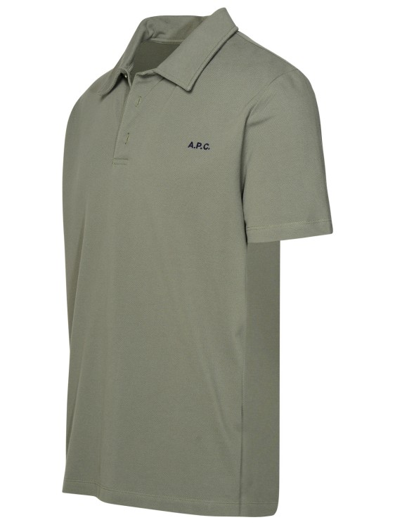 Shop Apc Green Cotton Polo Shirt In Blue