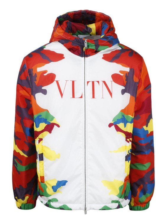 Shop Valentino Logo Printed Jacket In Multicolor