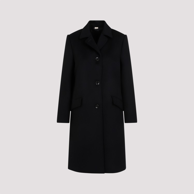 Shop Gucci Black Wool Coat