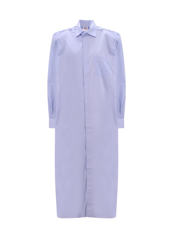 Shop Vetements Pointed Collar Dress In Blue