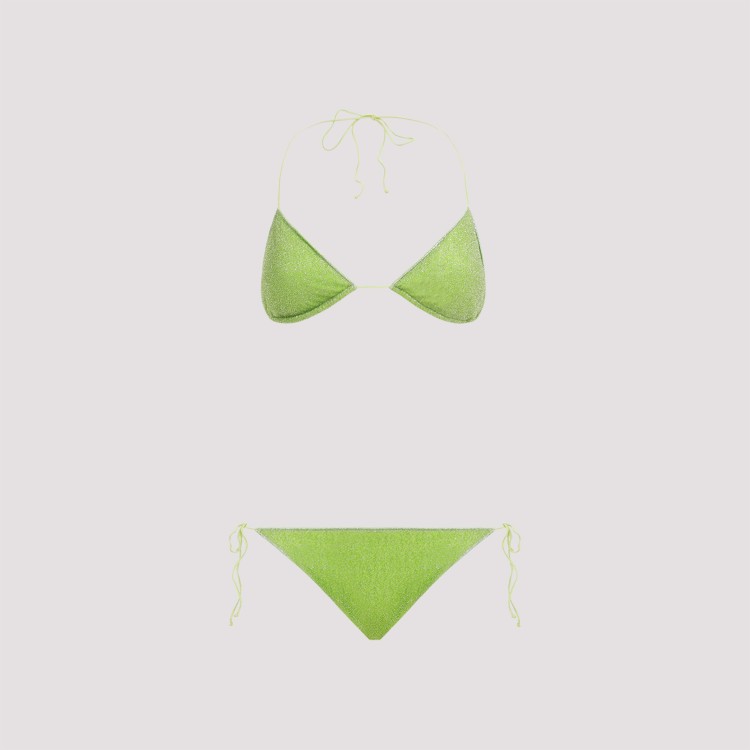 Shop Oseree Swimwear Lumiere Lime Two Piece Bikini In Green