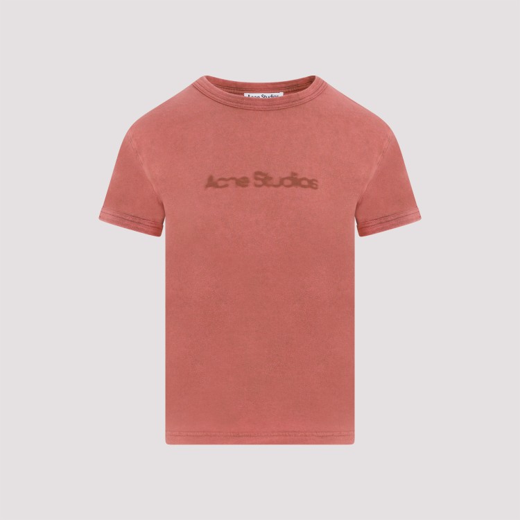 Shop Acne Studios Rust Red Logoed Cotton T-shirt In Burgundy