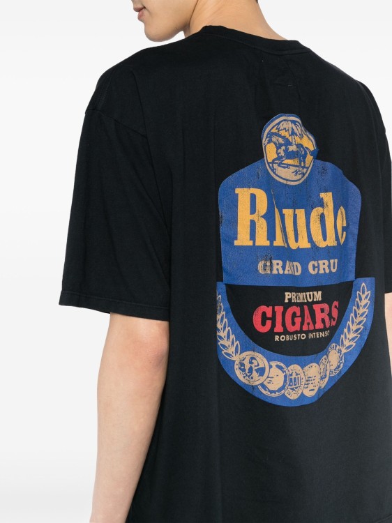 Shop Rhude Grand Cru Cigars Black T-shirt