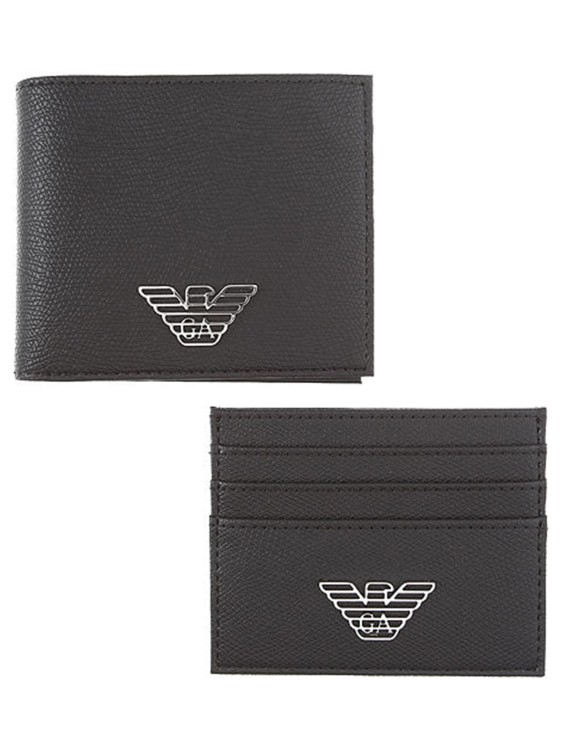 Emporio Armani Black Wallet And Business Card Holder Set