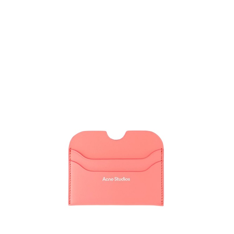 Shop Acne Studios Elmas Large S Card Holder - Leather - Electric Pink In Orange