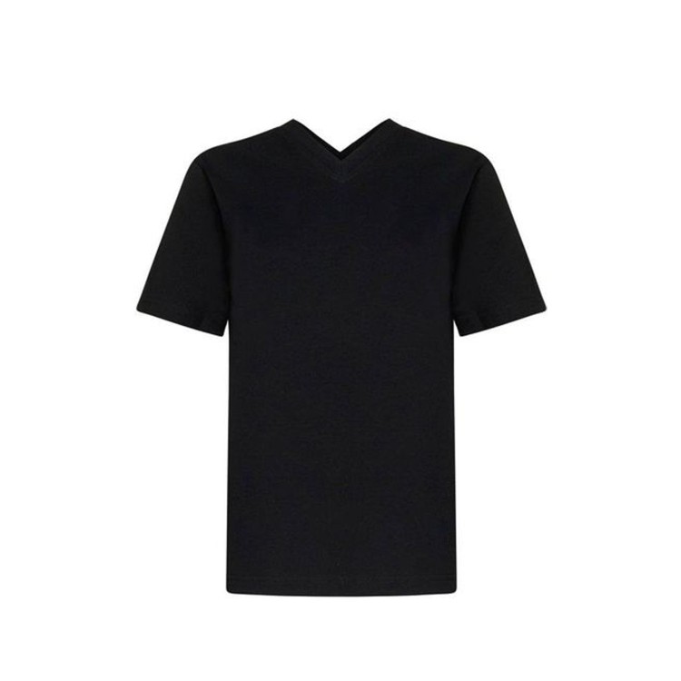 Shop Bottega Veneta Black Ribbed Trims T-shirt