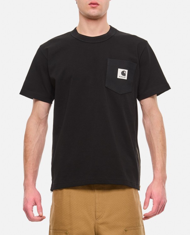 Shop Sacai Cotton T-shirt In Black