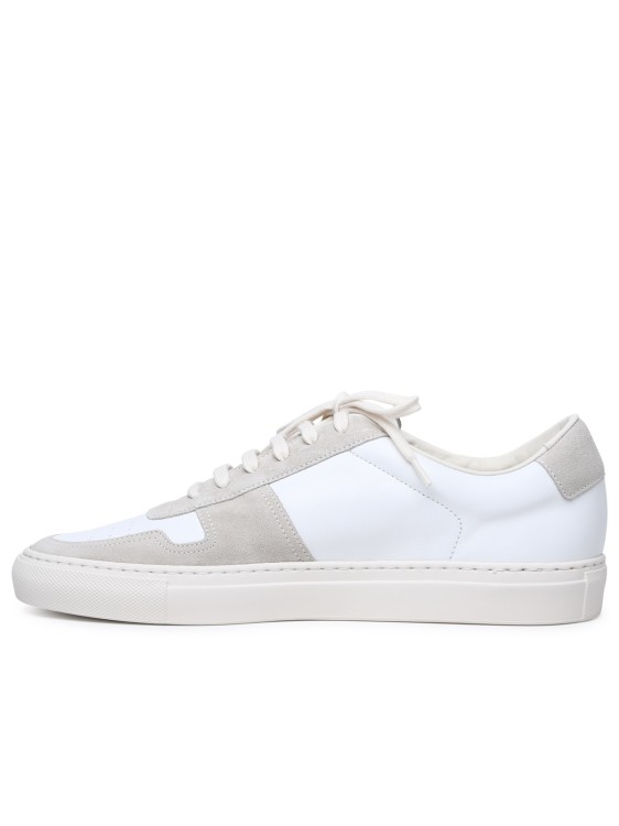 Shop Common Projects Bball Duo' White Leather Sneakers In Purple