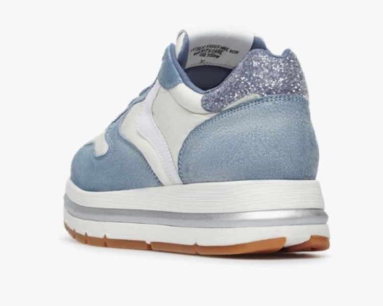 Shop Voile Blanche Blue Low-top Sneakers In White