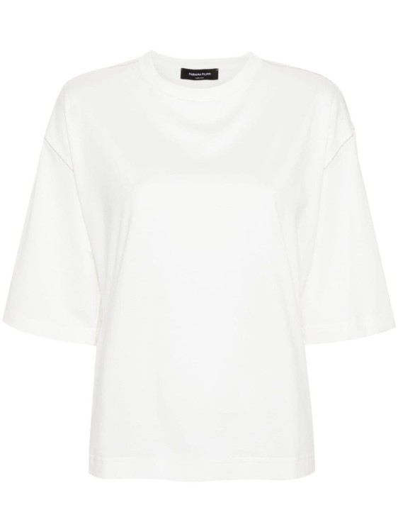 Shop Fabiana Filippi T-shirt With Chain Detail In White