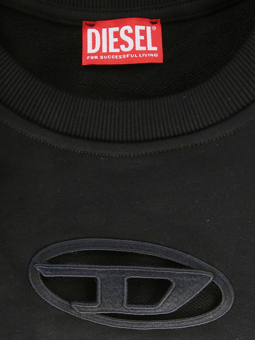 Diesel Cropped Sweatshirt With Distinctive Logo Detail In Black