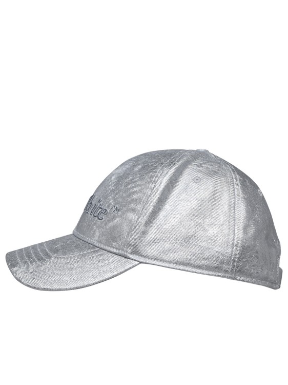 Shop Off-white Denim Logo Hat In Silver
