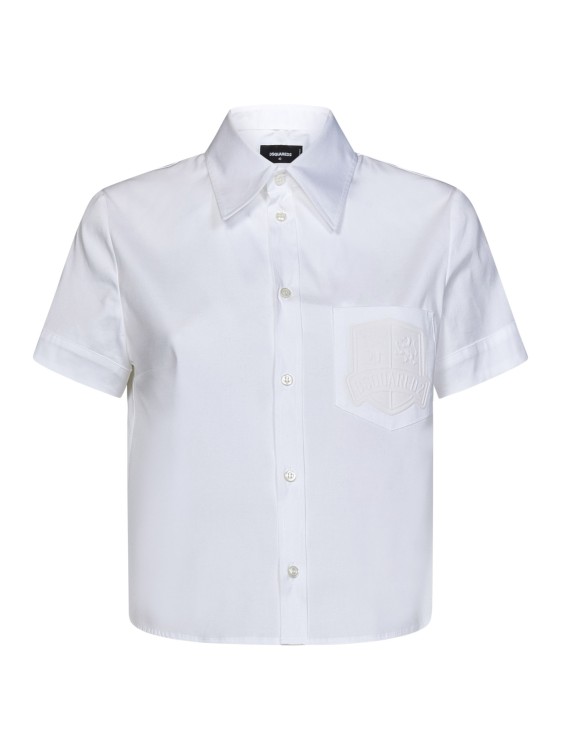 Dsquared2 Cropped Short-sleeve Shirt In White