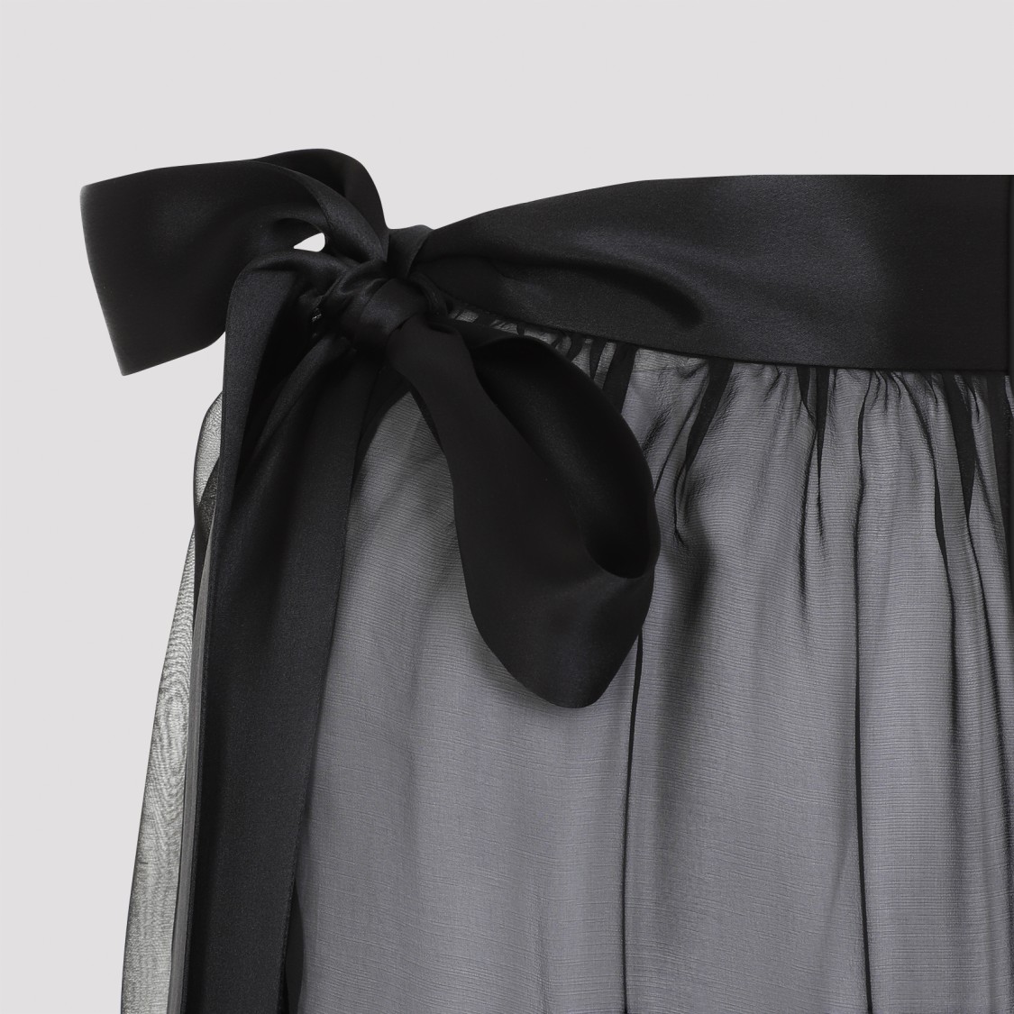 Dolce & Gabbana Belted Midi Chiffon Skirt In Black