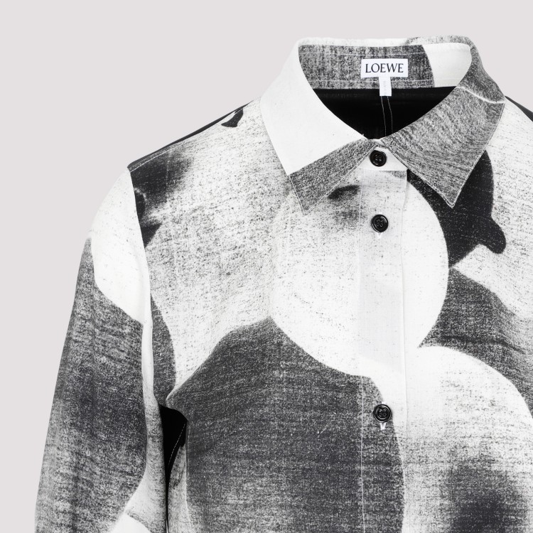 Shop Loewe Black And White Wool Balloon Print Shirt