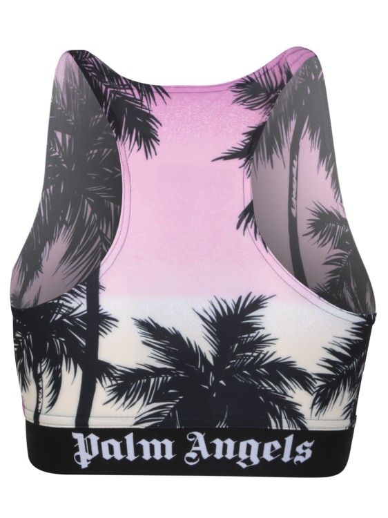 Shop Palm Angels Sunset Print Stretch Top In Purple