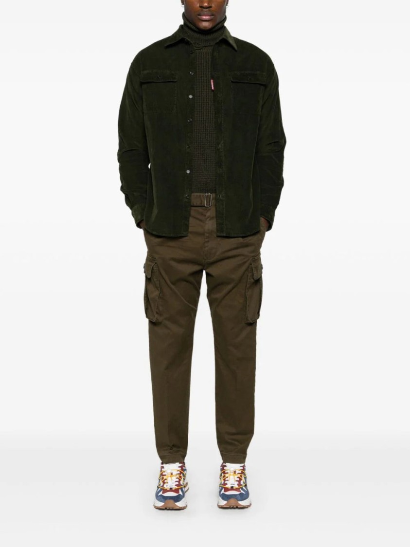 Dsquared2 Dark Green Wool Turtleneck Sweater In Green
