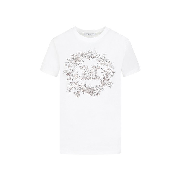 Shop Max Mara Elmo M Drago White Cotton T-shirt