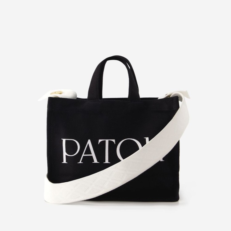 Shop Patou Large Tote Bag - Cotton - Black