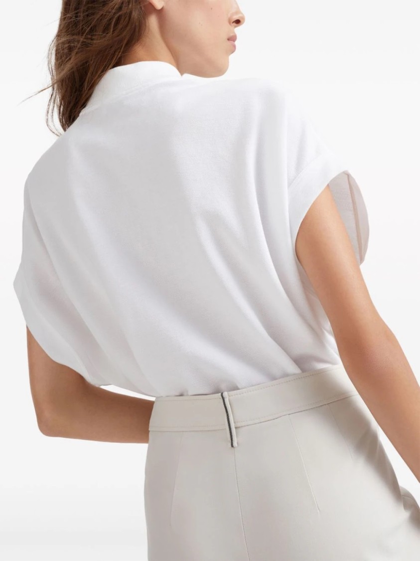Brunello Cucinelli Silk-blend Cady Slim Trousers In White